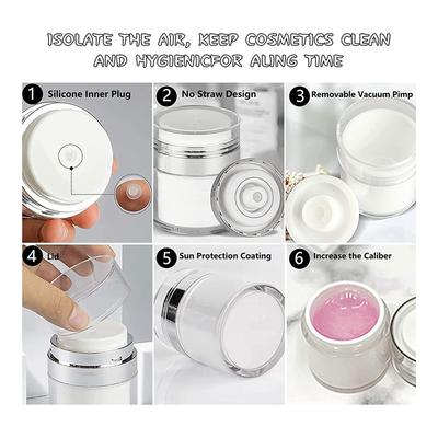 AD23-Cream Jar Vacuum Bottle, Airless Pump Jar Bottles Portable Lotion Dispenser, Makeup Creams Travel Container 3Pcs