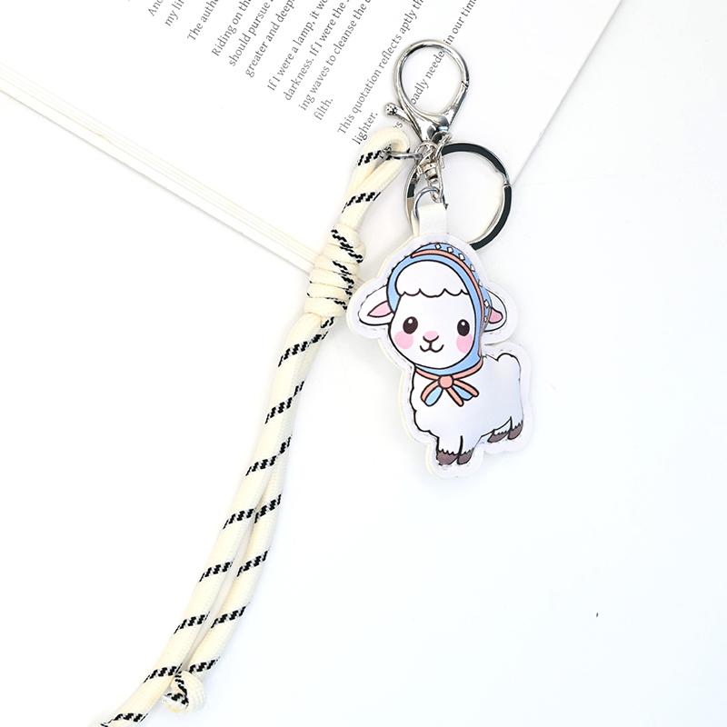 Cute Cartoon Sheep Keychain Adorable Soft Shape Durable Lanyard 1Pcs Lightweight Backpack Pendant for Holiday Gifts