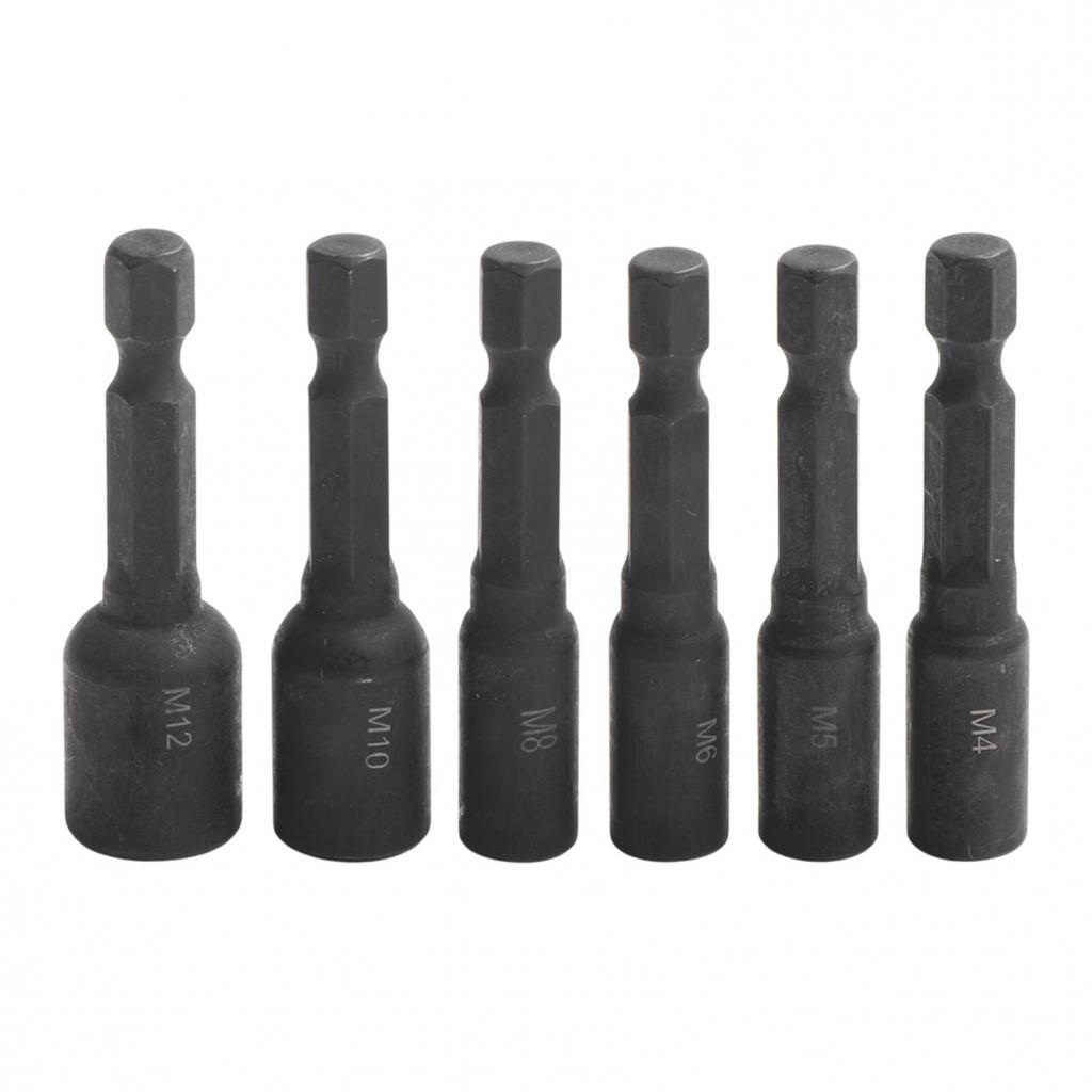 6pcs Screw Tap Socket Adapter Set 412mm Extension Bar for Electric Drills