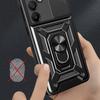 Pancerne Etui Hybrid Armor Camshield Z Podstawką I Osłoną Aparatu Na Samsung Galaxy A36 - Czarne
