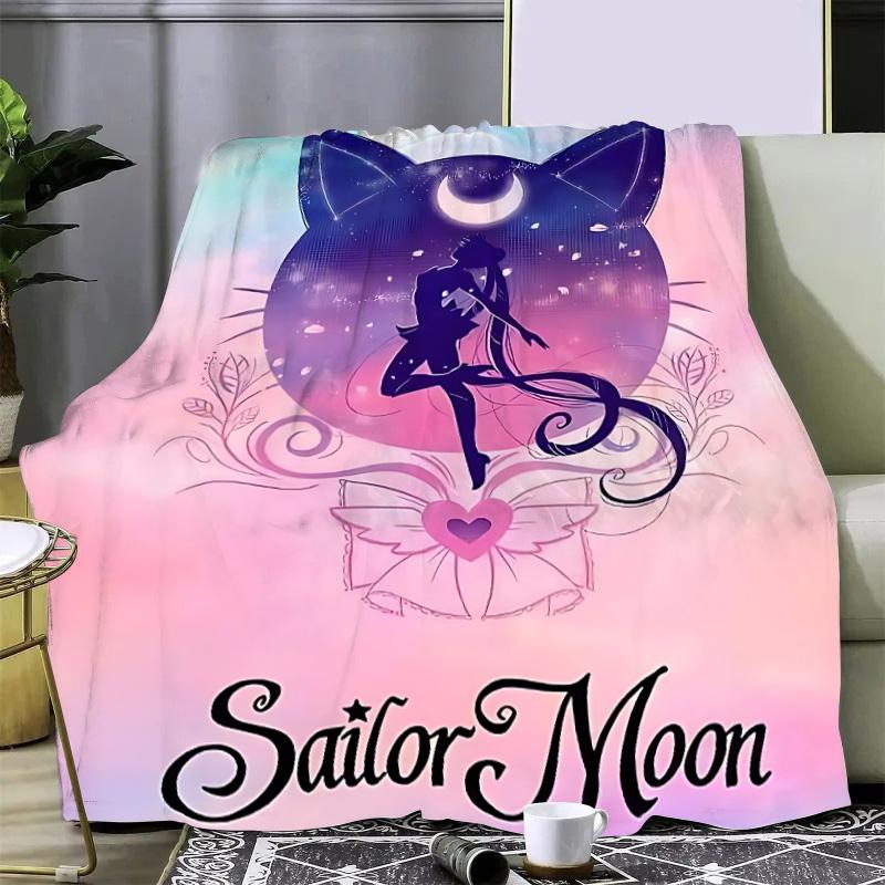 Japan Anime Cute Printed Blanket Picnic Blankets Warm Blanket and Comfortable S-Sailor M-MoonS Blanket Home Travel Birthday Gift