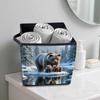 The Brown Bear on The Island 5D Diamond Painting Storage Basket Full Round Drill Mosaic Diamond Embroidery Cross Stitch Kits Home Decor Home Decor