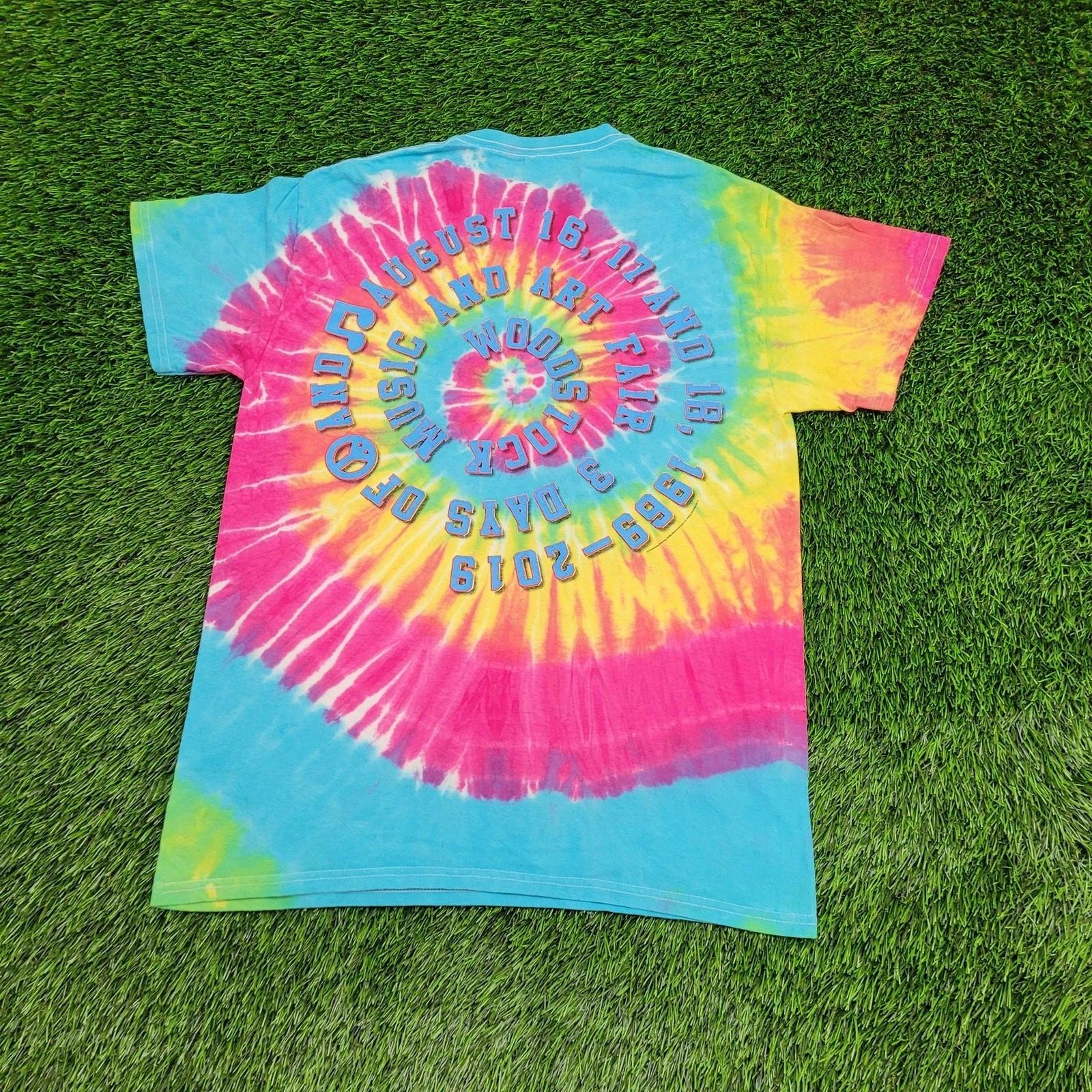

Vintage 90s Woodstock Swirl Tie-Dye Shirt Medium 19x26 Pshychedelic 2XL