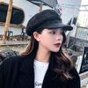 New Hat Women's Plaid Beret Fashionable Outdoor Leisure Literary Painter Hat Warm Sunshade Octagonal Hat Trendy Women