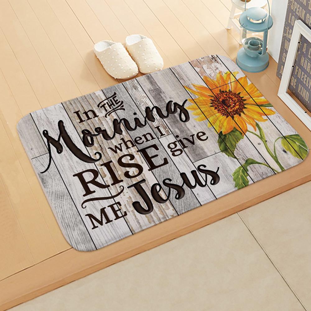 Letter Print Doormats Rectangle Non-Slip Flannel Door Mat Bedroom Kitchen Entrance Floor Mat Doormats 2021 Door Mat Balcony Mats