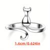 Elegant Stainless Steel Lucky Cat Ring Chic Cute Perfect for Daily Wear or Parties, Ideal Birthday, Anniversary, Halloween, Christmas Gift