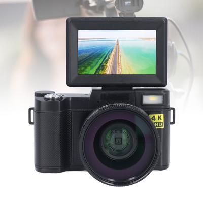 4K Digital Camera Face Detection Auto Anti Shake 48MP Camera with 32G Card 3in 180 Degree Screen 0.45X Wide Angle NaMacro Lens