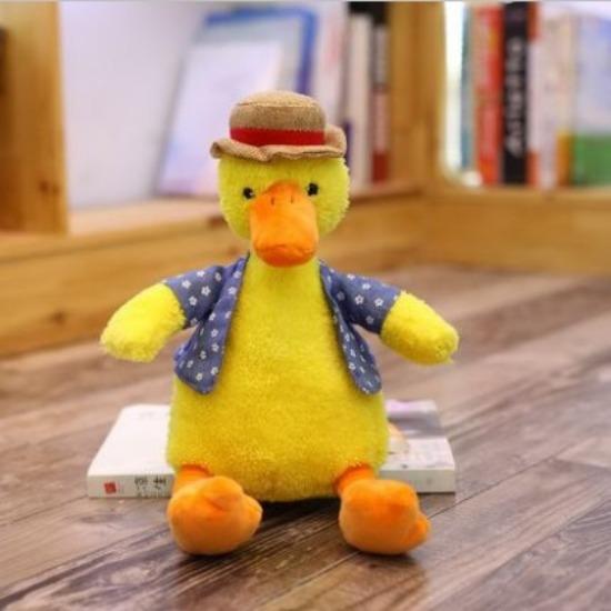

Straw Hat Duck Doll Sand Sculpture Duck Plush Toy Children s Rag Doll Birthday Gift Wedding Gift Grab Machine 18Cm [pendant] can t talk