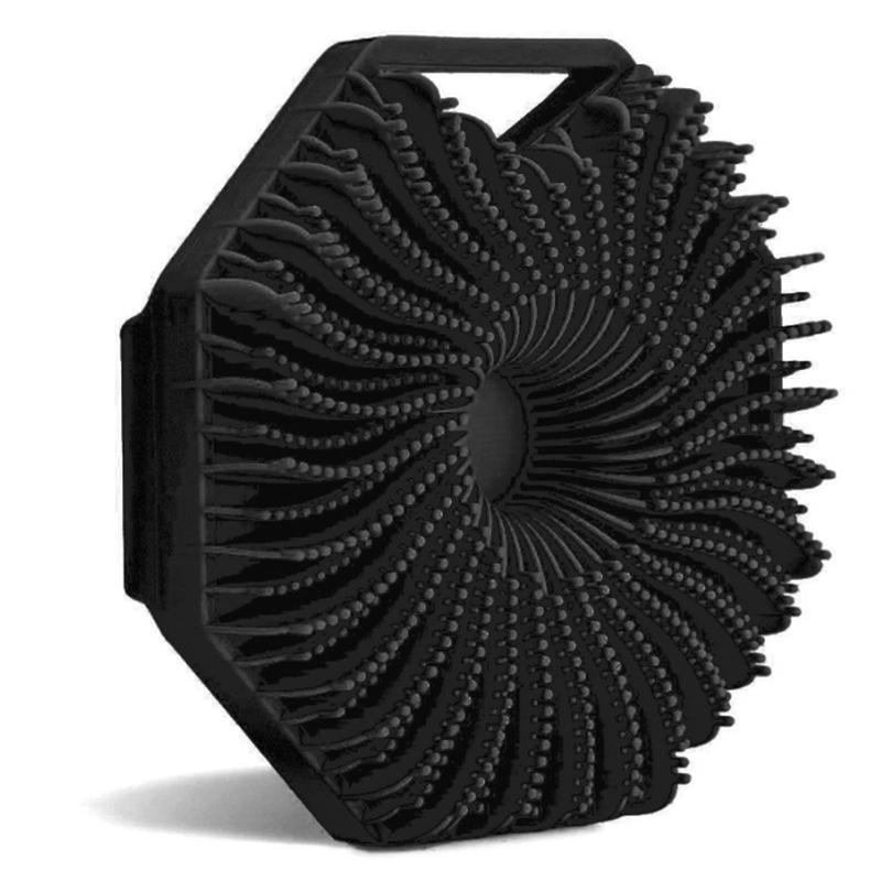 

Силиконовый скруббер для тела, щетка для ванны с эргономичной ручкой, портативный массажный душ, очищающая отшелушивающая щетка чёрный