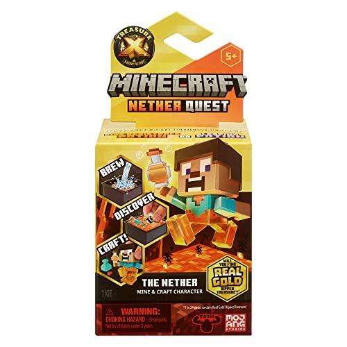 Treasure X Minecraft Nether Quest Minecraft Character Pack 10 Level Adventures Collectible Minecraft Characters and Real Gold-Dipped Treasures