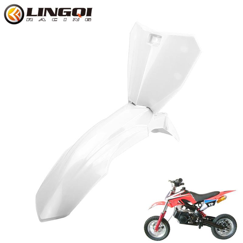 LINGQI RACING Motorcycle Front Fender With Number Plate Fairing Cover For 49cc Mini Dirt Pit Bike Kids Motocross Minimoto