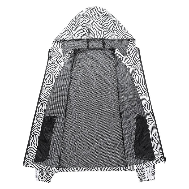 Chaqueta de Primavera y Otoño para Hombre Chaqueta Casual Fina Cortavientos con Capucha Chaqueta Deportiva para Exterior para Hombre