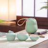 Chinese Style Creative One Pot Two Cups Travel Kung Fu Tea Set Portable Outdoor Camping Tea Brewing Pot