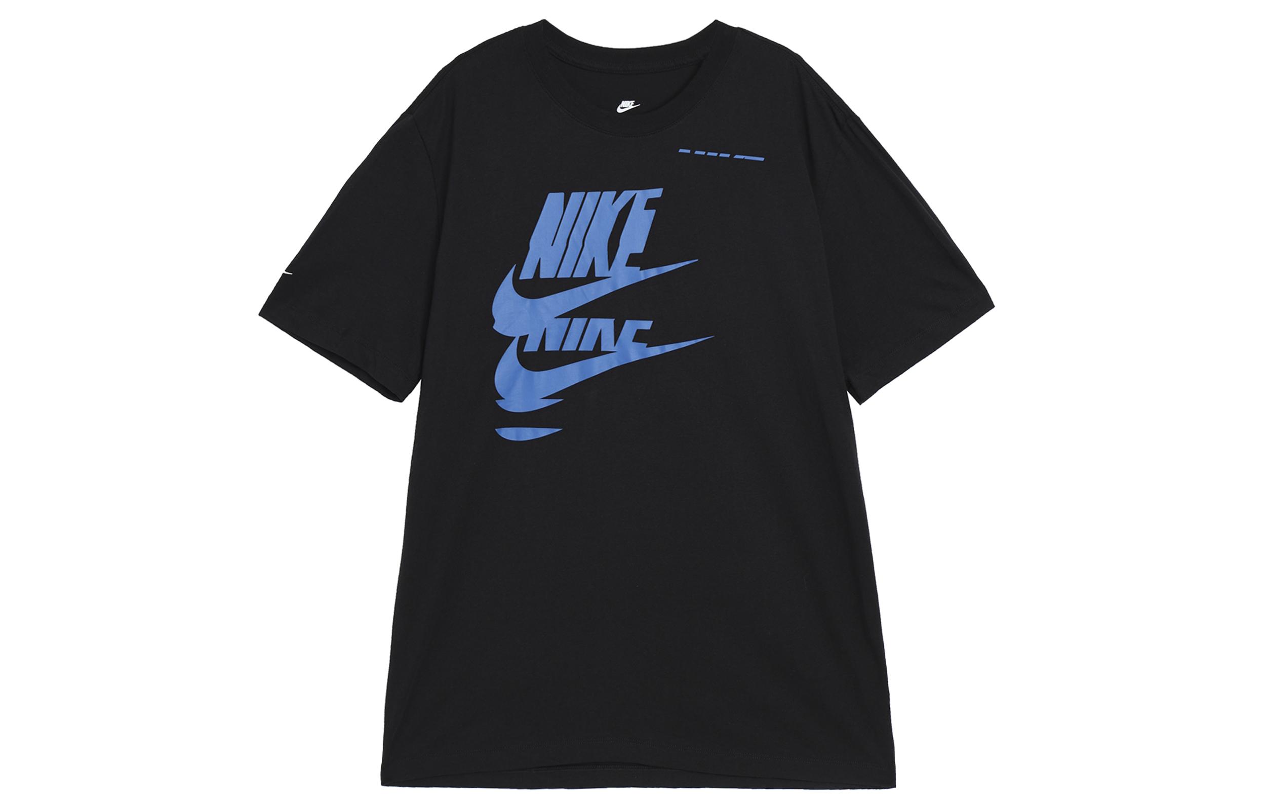 Nike Sportswear T Shirts Men s Black Crew Neck Moderate Straight Fit DM6378-010 M