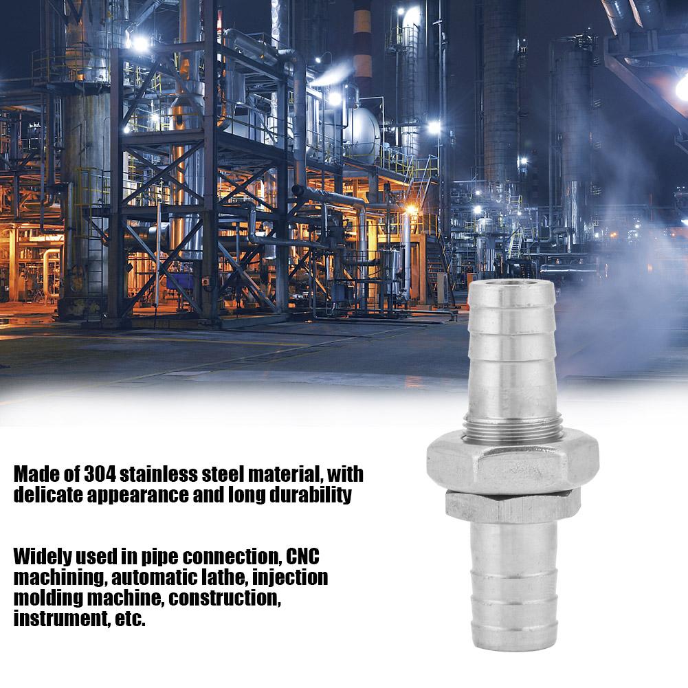 304 Stainless Steel Male Thrd Pipe Fitting Hose Tail Coupling Connector (6mm)