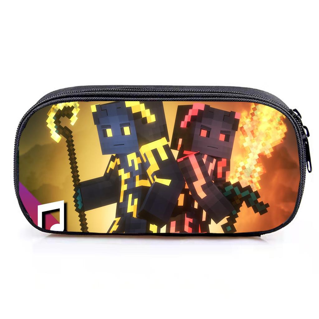 Minecraft Game Student Large Capacity Pencil Bag Stationery Bag Cartoon Pencil Bag Storage, Stationery Box