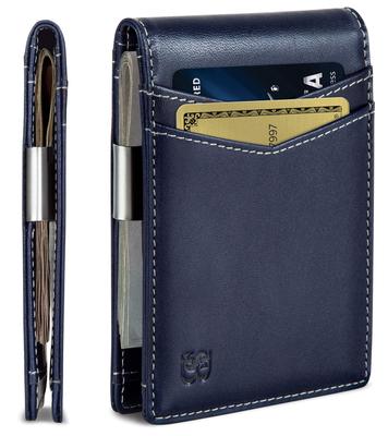 Serman Brands Money Clip Wallet Slim Front Pocket RFID Block Card Holder Minimalist Slim - Men's Bifold,