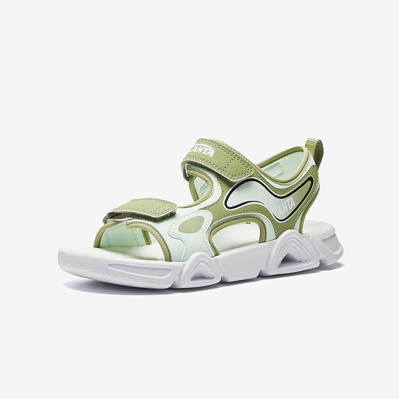 Anta Outdoor Series Trendy Comfortable Versatile Open-Toe Beach Shoes Kids Sandals Cool-Green Dendrobium-Green A312426933H-5