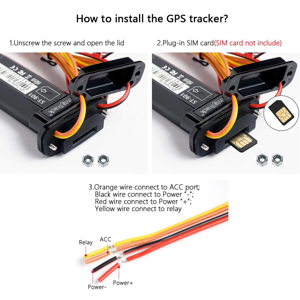 SinoTrack Mini Waterproof Car GPS Tracker Device 901L for Car Motorcycle Tracking Vehicle Remote Control Free Web APP Platform