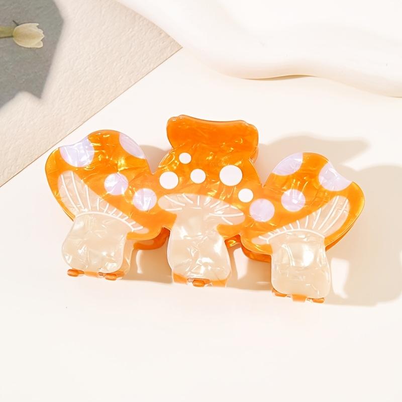 1 Large Mushroom-shaped Hair Clip, Colorful 3pcs Mushroom Design, Big Claw Clip, Shark Clip, Back-of-the-head Hairpin for Women