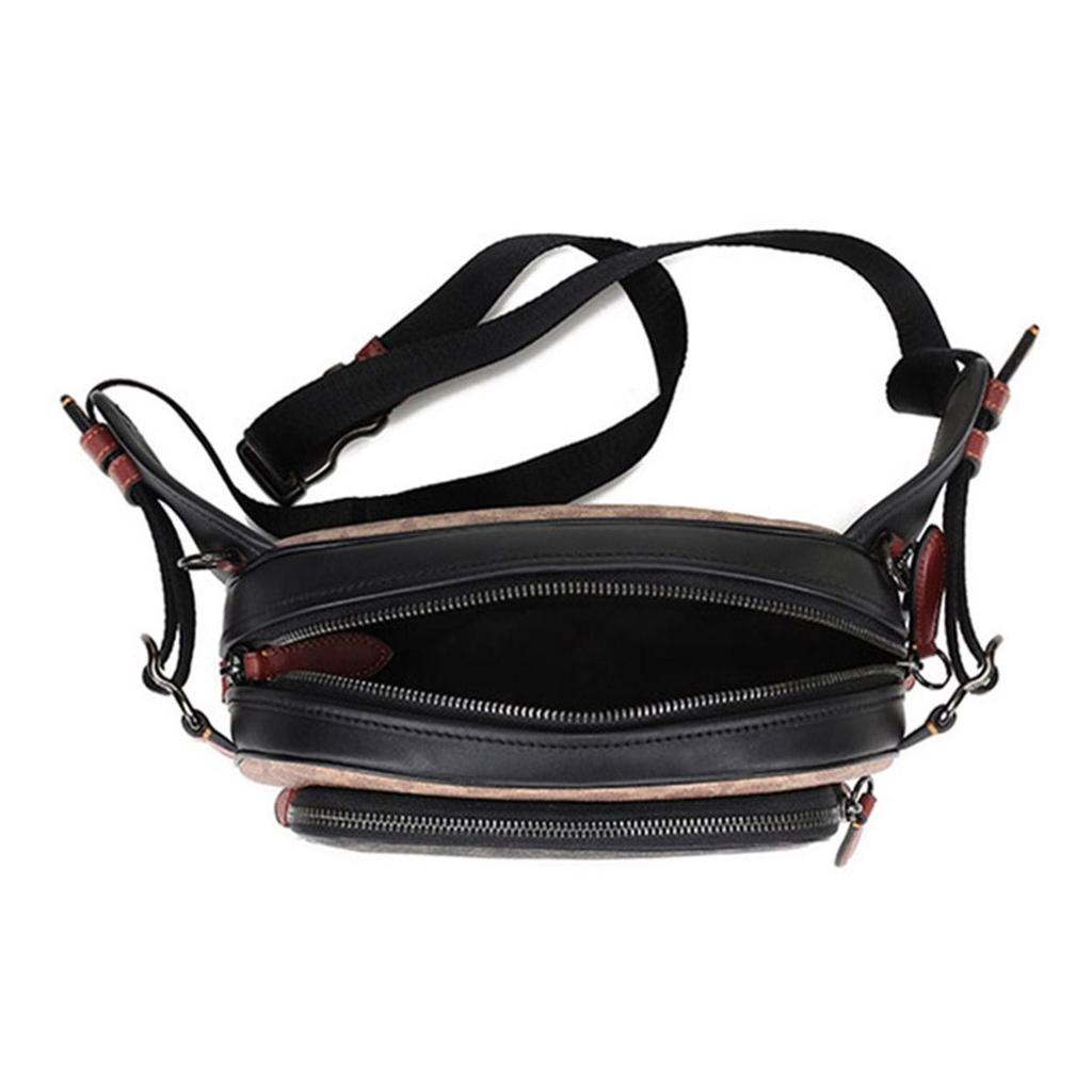 Coach Itch Belt 26 Carriage Pattern Casual Canvas Leather Muffin Bag Shoulder Crossbody Waist Chest Bag Medium Men bags Black Brown C1063-JIS2K