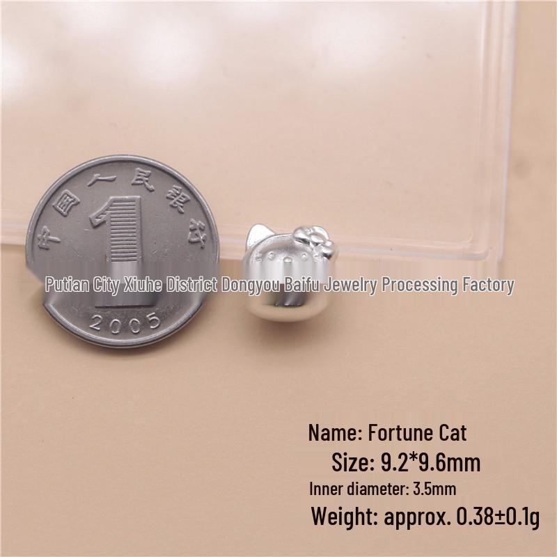 999 Sterling Silver DIY Sanrio Character Spacer Beads: KT Cat, Kuromi, My Melody, Strawberry Bear, StellaLou