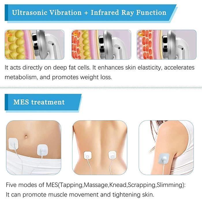 Masseur de Cellulite - D 666 - Ultrasonique - Infrarouge - EMS - Amincissant