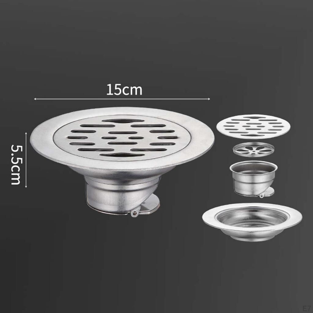 15cm Univerzální Kulatá Podlahová Vpusť do Bazénu Sprchový Sifon Kryt pro Koupelnu Prádelnu