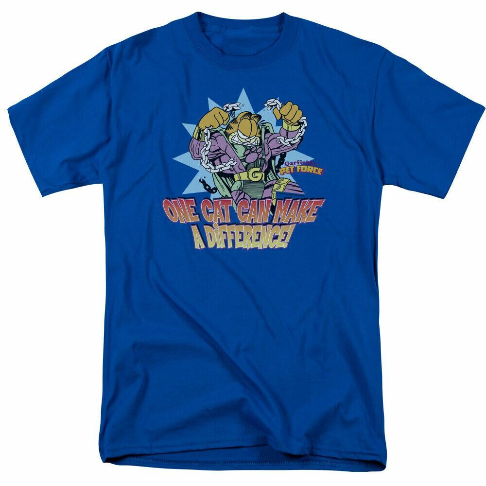 26 Garfield Make A Difference T Shirt Mens Licensed Jim Davis Comics Tee Royal Blue Unisex T-Shirt XL