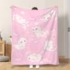 1pc Flannel Blanket Cute Cats Pink Background This Shawl/blanket/nap Blanket/sofa Blanket Is Soft Comfortable and Warm Suitable Fo