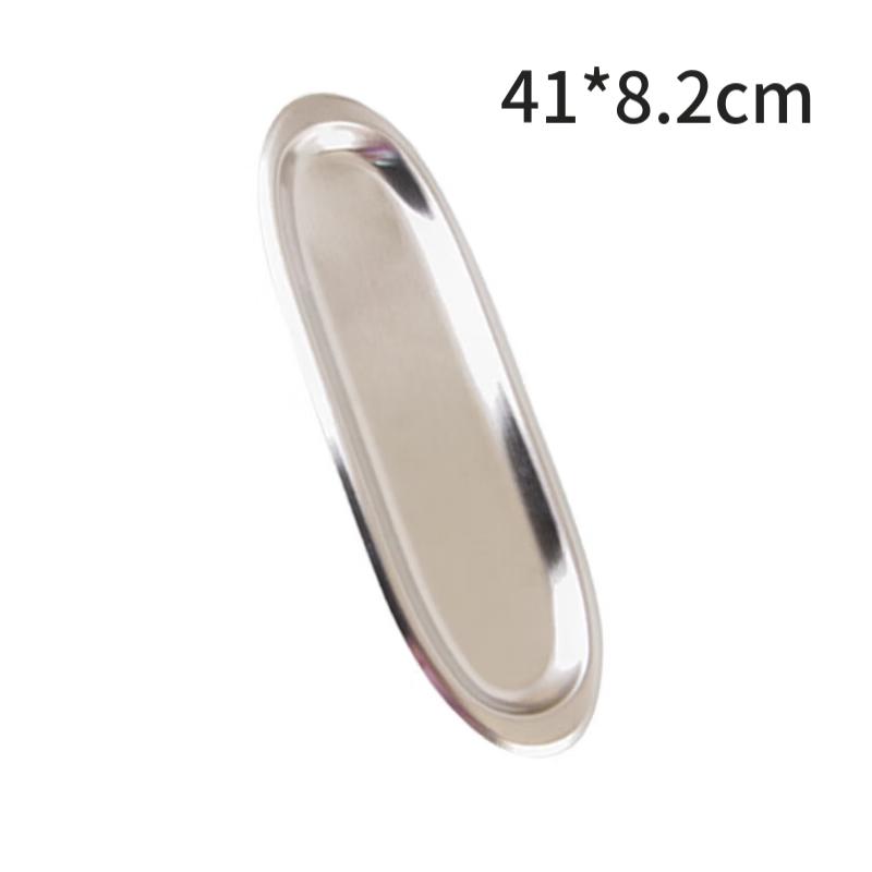 Korean Style Stainless Steel Oval Serving Platter 41*8.2cm