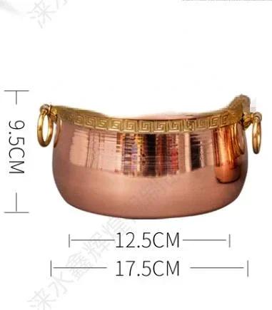 Pure copper thickened restaurant single hot pot one person shabu mutton small copper pot