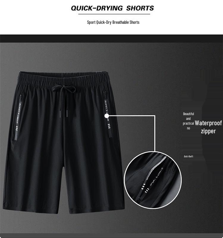 Men's Quick-Dry Ice Silk Summer Suit - Short Sleeve Top & Multi-Length Sports Pants
