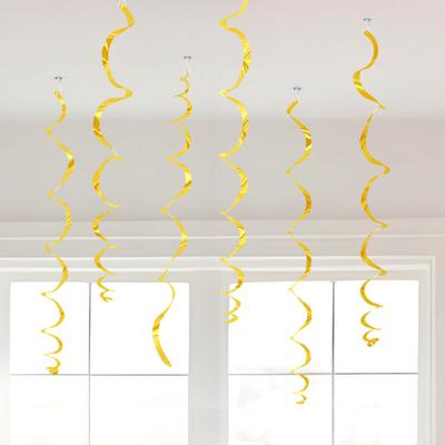 Yousheng 6 Stück Bunte Deckenwirbel Folien Dekorationen Plastik Hängende Spiralstreamer für Hochzeit Geburtstag Abschlussfeier Neujahrsparty Dekoration