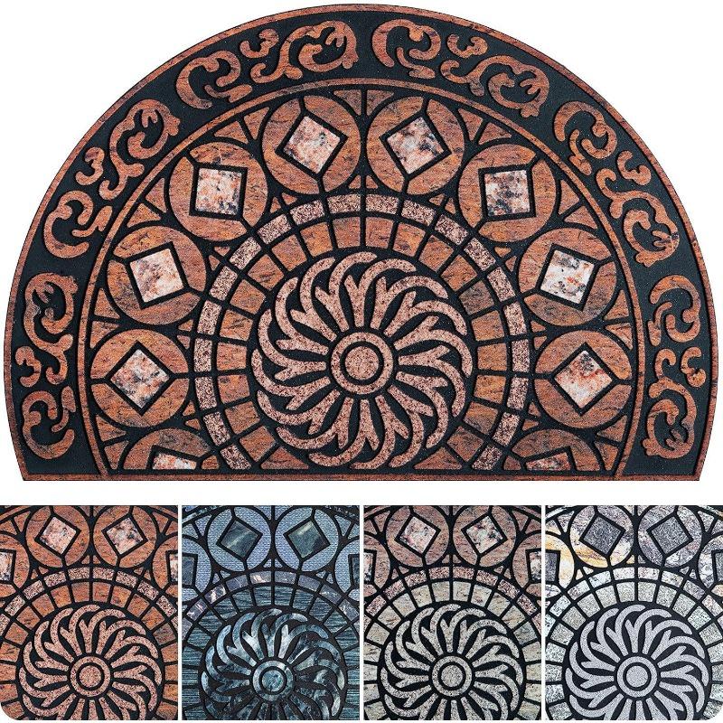 Halbkreisförmige Eingangsmatten Schmutzabweisend und Pflegeleicht Fußmatten Badezimmer Saugfähige und Rutschfeste Fußmatten