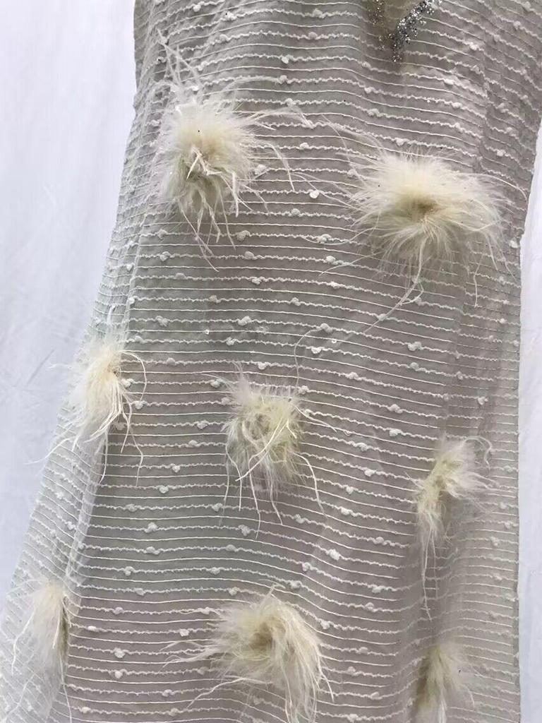 2025 V-Neck Gold Feather Princess Evening Dress