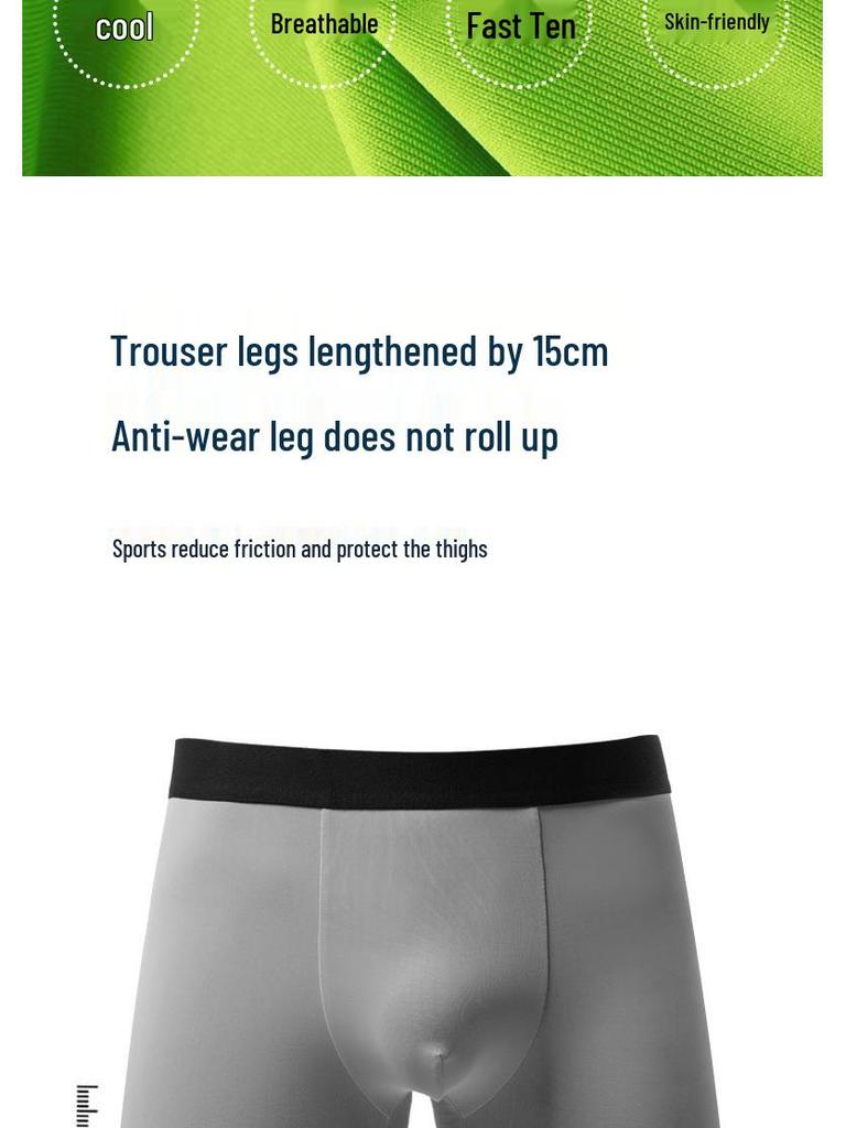 Herren Schnelltrocknende Eis-Seide Boxer Briefs: Leicht, Atmungsaktiv, Scheuerfest, Verlängerter Schritt