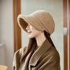 New Cap Women's Autumn and Winter Velvet Thickened Octagonal Hat Bucket Hat