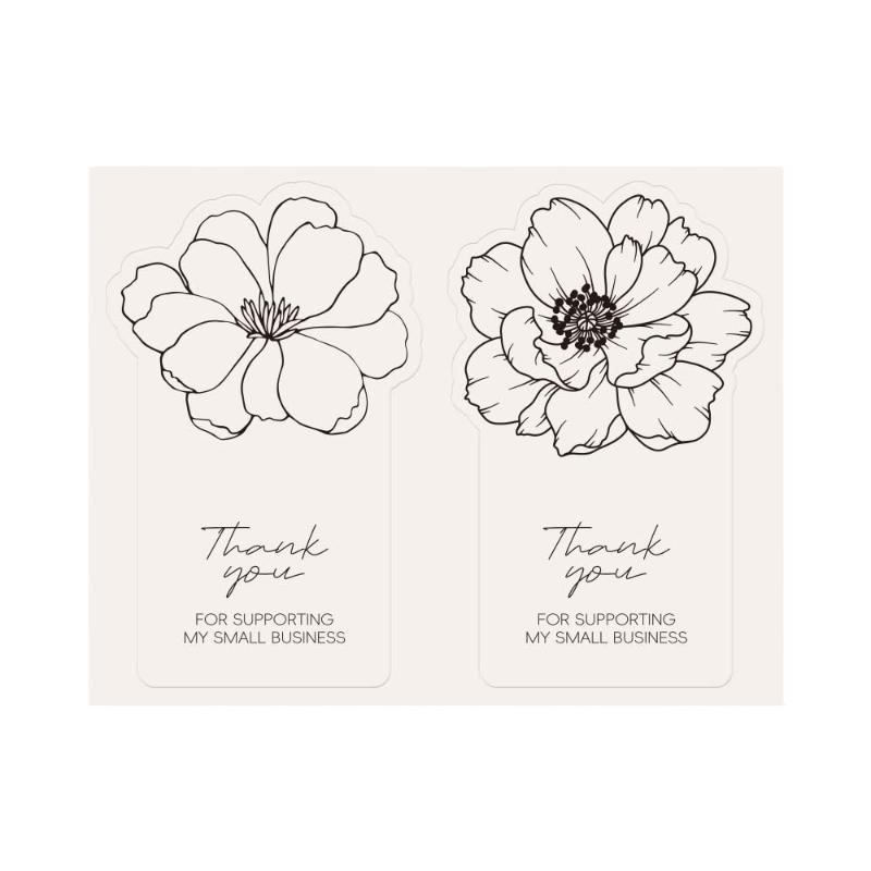 Irregular Flower Rectangular Stickers 50Pcs Removable Self-Adhesive Decals for Photo Album Decor Gift Box Sealing