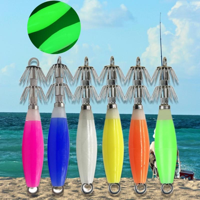 Glows Squid Fishing Baits Squid Jig Baits Fluorescents Luminous Baits Fishing