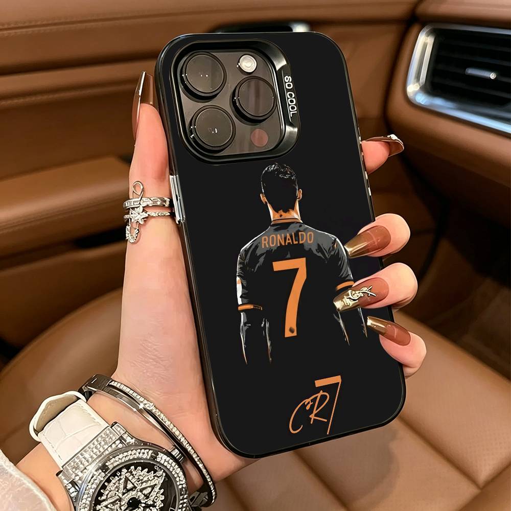 Custodia per Telefono C-R-7 R-Ronaldo Per IPhone17 16 11 12 13 14 15 16 Pro Max Plus Cover Colorata Argento Funda Bumper