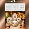 Set di stoviglie in porcellana ossea Jingdezhen da 60 pezzi