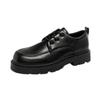 Derby Shoes Square Head Leather Shoes Men's Shoes Spring New Low-top Small Leather Shoes Youth Casual Shoes Shoes Big Head Leather Shoes