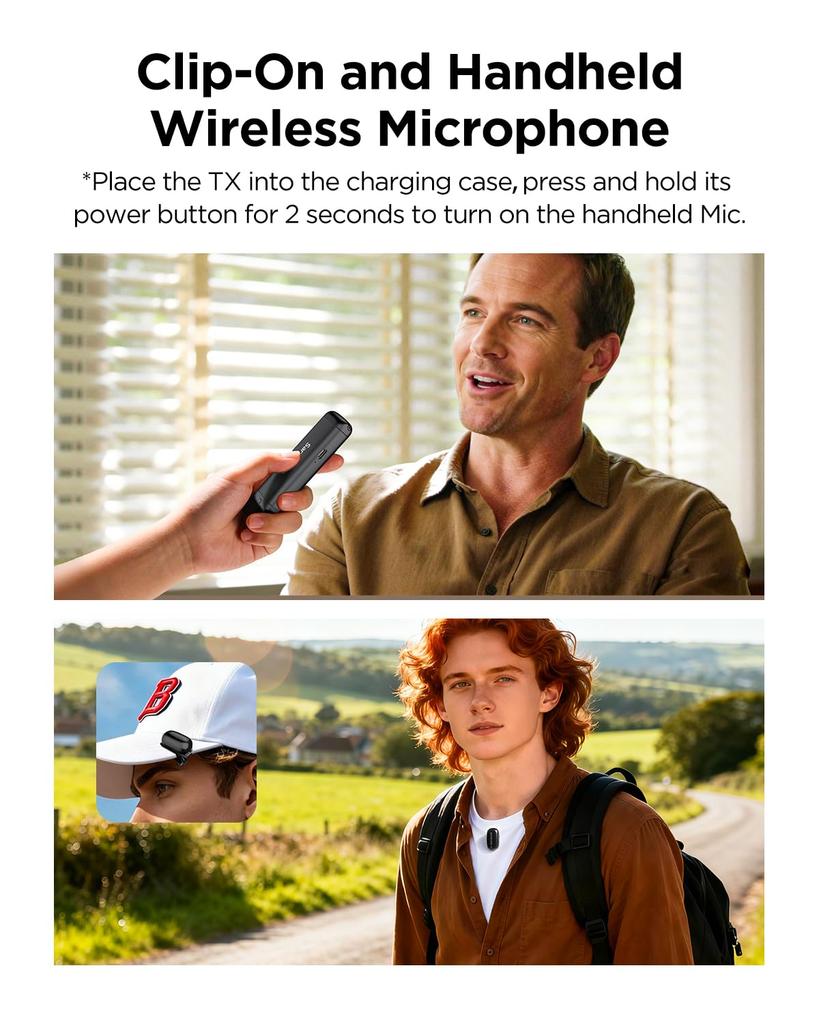 Saramonic Air SE Wireless Lavalier Microphone 48kHz 24-bit USB-C Mini 24-Hour Recording Vlog Live Streaming YouTube Interview 2TX Lightning