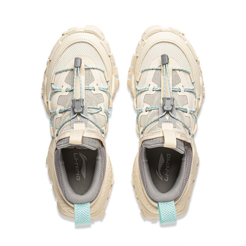 new LiNing CF Tracing, Forest Environment Low Top Hiking Shoes Women's Beige Gray