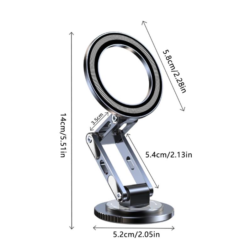 Adhesive Phone Holder Car Dashboard Mount Magnetic Foldable Stand 360 Degree Rotating Cellphone Holder Stand