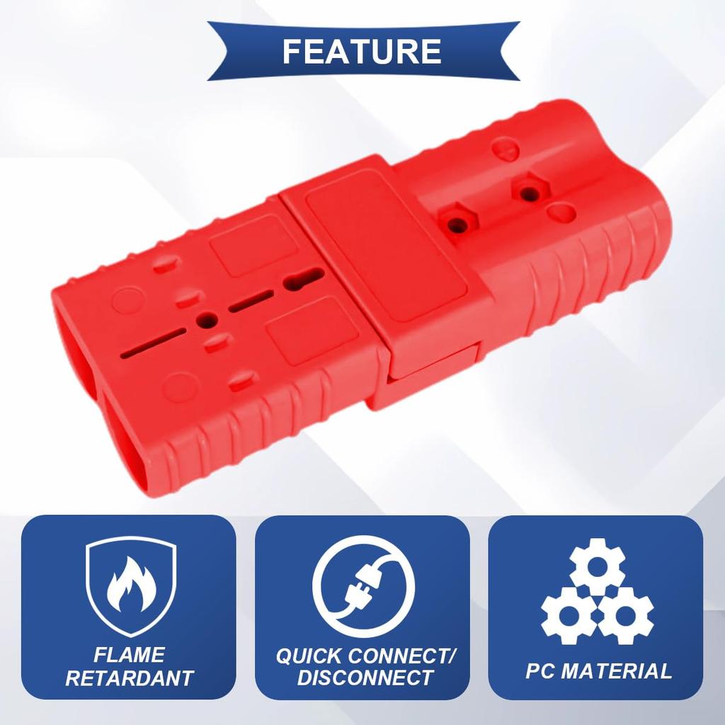 Xiatiaosann 4Pcs 50A Battery Connector Quick Connect/Disconnect 600V 6 12