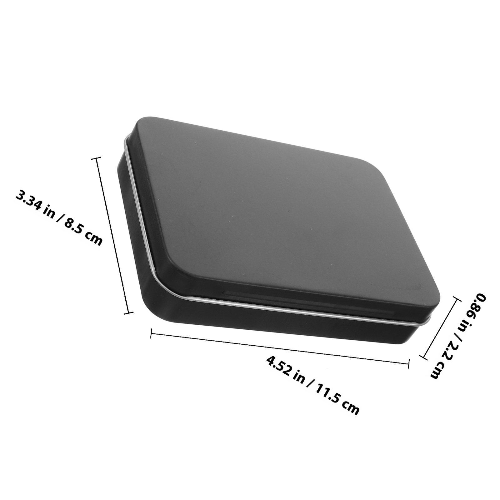 

Rectangular Tinplate Box with Hinged Lid Smooth Surface Rust Resistant Reusable Storage Container for Candy Tea Jewelry Trinkets other чёрный