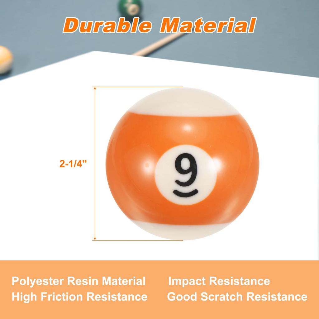 PATIKIL Pool Billardkugel Set Standardgröße 16 Stück Professionelle Harz Billardkugeln Billardspiel Ersatz Komplettset 2-1/4"