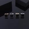 New Simple Geometric Versatile Square Alloy Black Cufflinks Factory Direct Sales Sleeve Stud Accessories